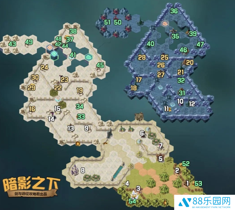 剑与远征暗影之下新奇境通关路线图图二