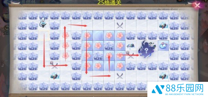 阴阳师雪落樱祭樱林路线图一