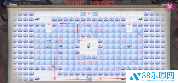 阴阳师雪落樱祭樱林路线图三