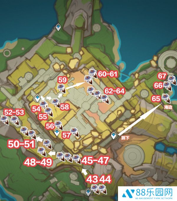 《原神》85个枯叶紫英位置一览3