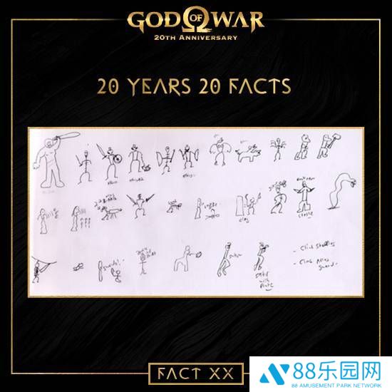 《战神》20周年：揭秘敌人设计起点，你能认出这些火柴人草稿吗？