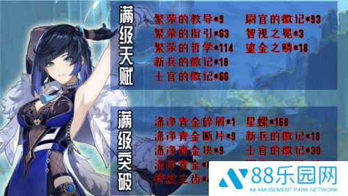 原神3.4夜兰突破材料汇总 原神3.4夜兰突破材料大全