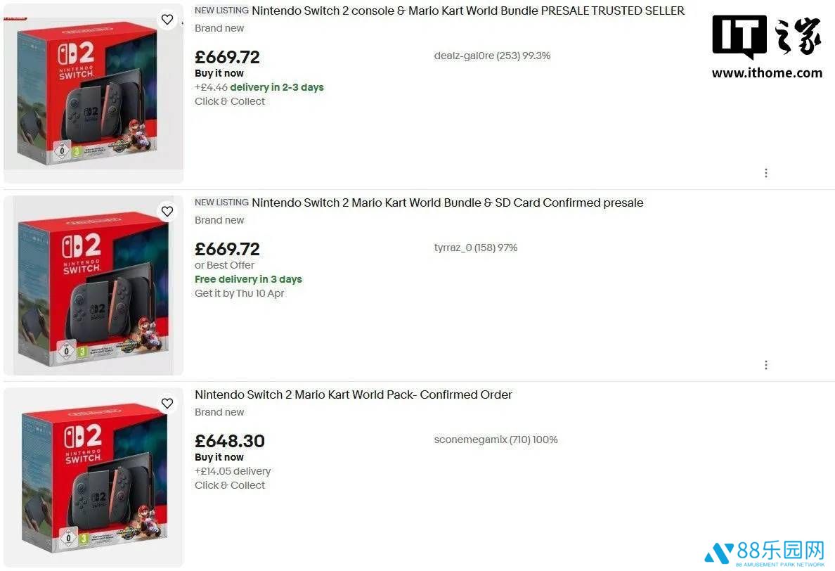 任天堂Switch 2遭黄牛疯抢，eBay高价成交记录频现