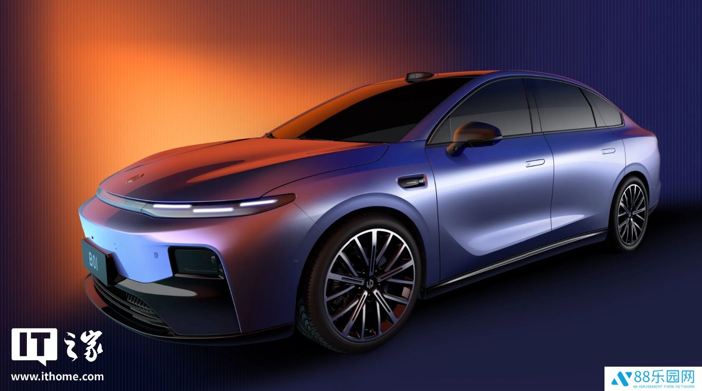 零跑 B01 纯电轿车官图发布：贯穿式尾灯，可选激光雷达