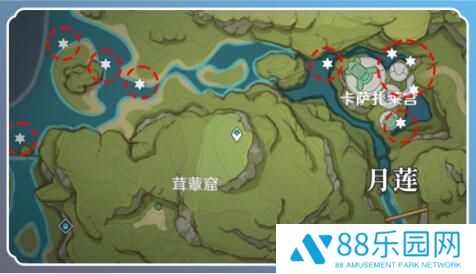 原神月莲采集路线汇总大全 原神月莲快速高效采集路线图