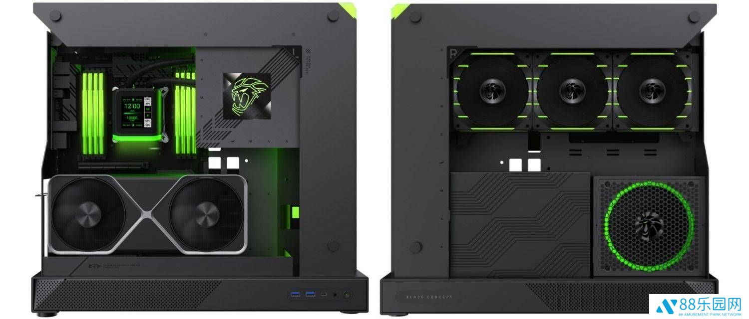游戏帝国新推BLADE CONCEPT机箱：开放式ATX，狮爪灵感设计亮相