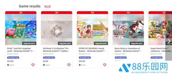 Switch 2游戏升级包价格各异，最高收费20美元引热议